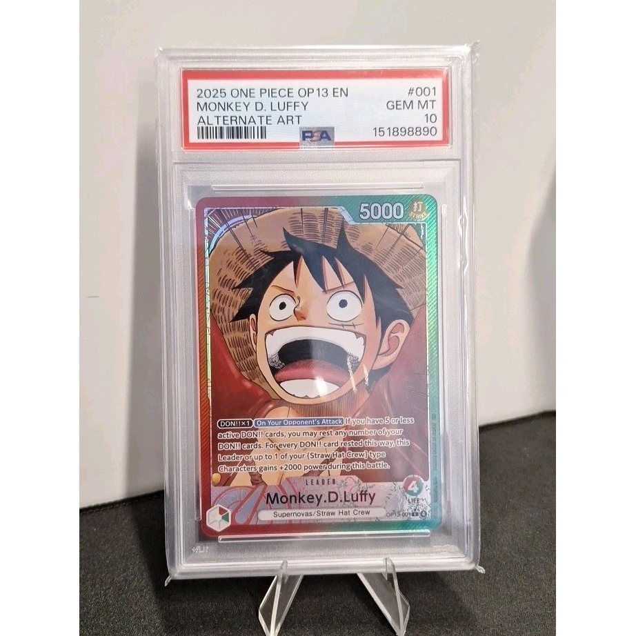 2025 One Piece Monkey D. Luffy Op13 Carrying On His Will # 001 Alt Art Psa 10